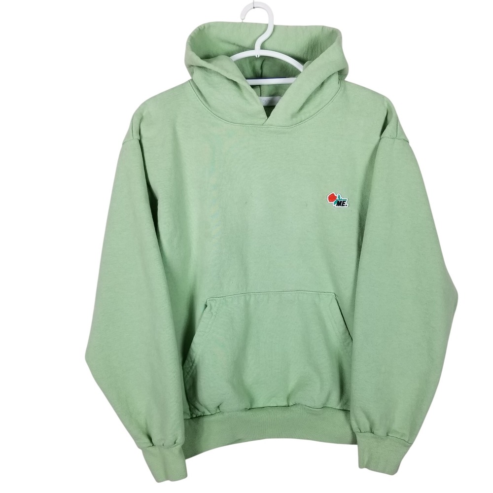 Melody Ehsani Hoodie Womens Medium Green Rose Graphic Cotton Fleece Pullover